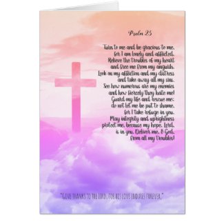 Prayer, psalm 25 personalised christian card