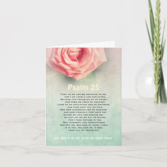 Prayer, psalm 25 personalized christian card (Front)