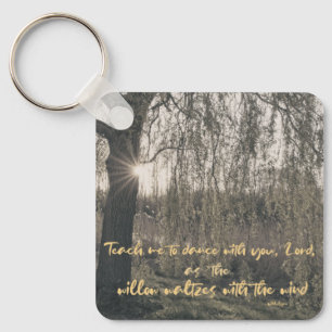Prayer Quote with Willow Tree Christian Keychain