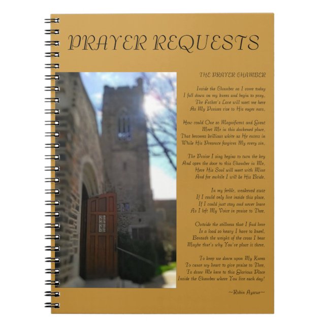 PRAYER REQUEST CHAMBER POEM NOTEBOOK (Front)