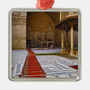 Prayer rugs leading into Islamic mosque, Cairo, Metal Ornament
