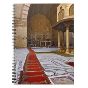 Prayer rugs leading into Islamic mosque, Cairo, Notebook