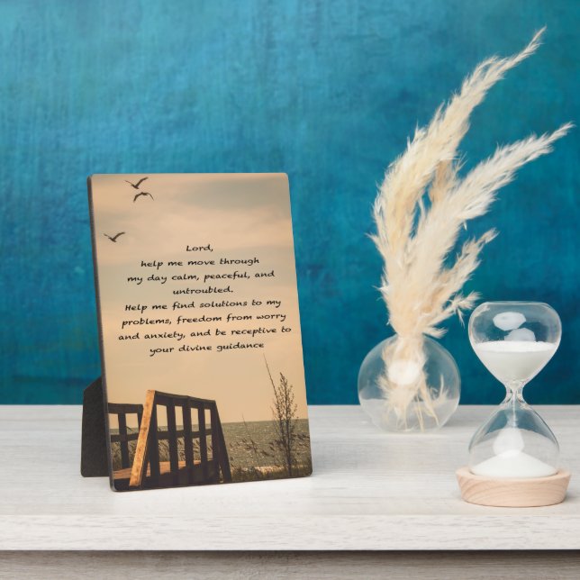  Prayer Serenity Peace Guidance Sunny Seascape Plaque (Side)