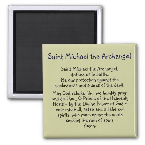 Prayer  St Michael Magnet
