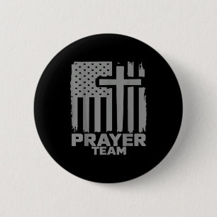Prayer Team American Flag Christian Family Christi Button
