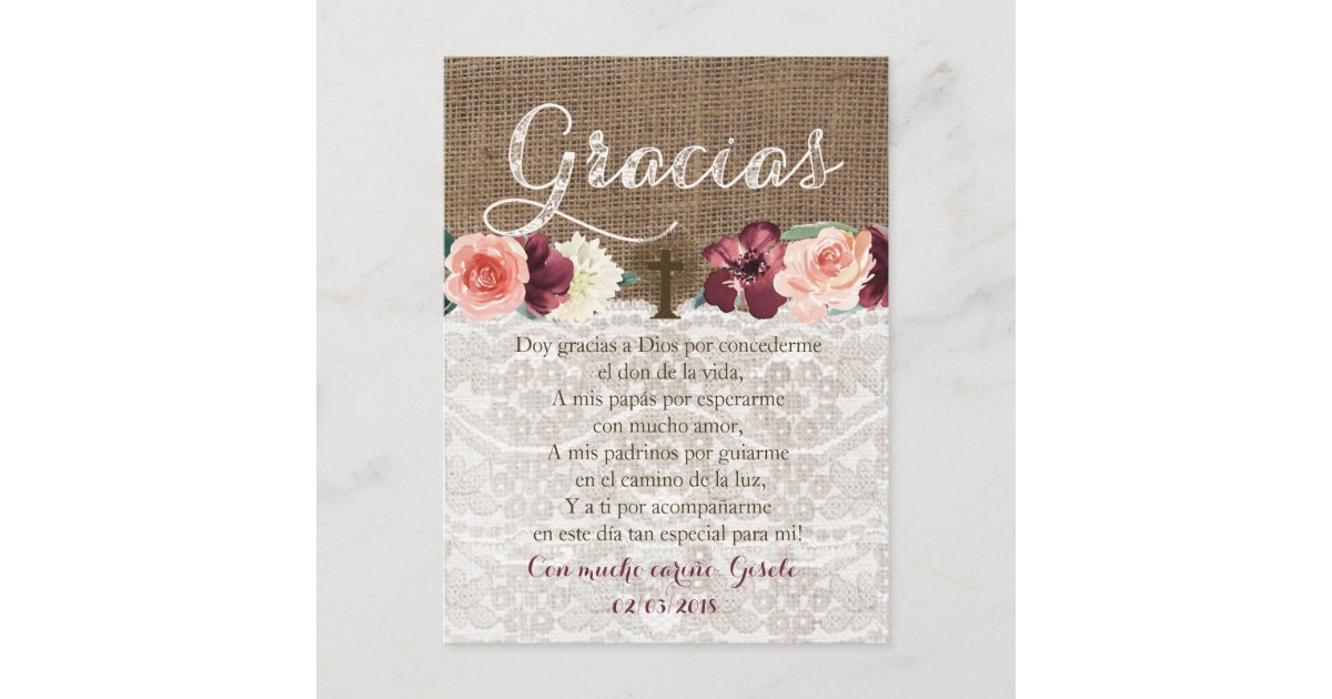 prayer-thank-you-card-in-spanish-for-bautismo-zazzle