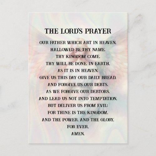 Prayer _ The Lords Prayer Postcard