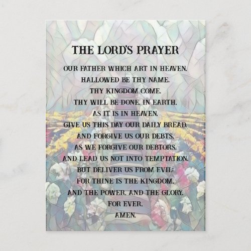 Prayer _ The Lords Prayer Postcard
