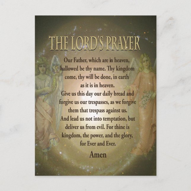 Prayer - The Lord's Prayer Postcard (Front)