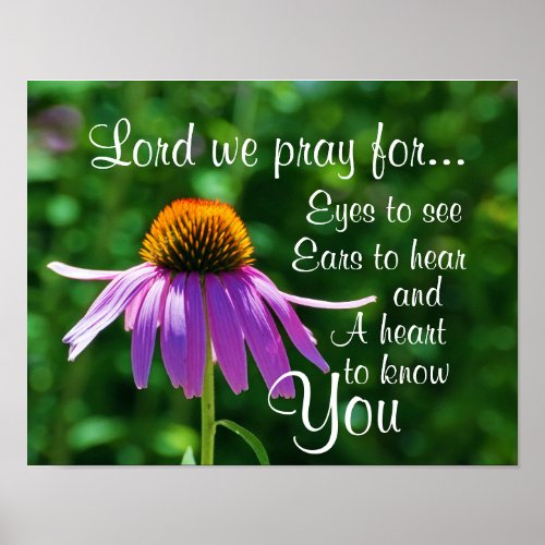 Prayer to God for Eyes to See and Ears to Hear Poster