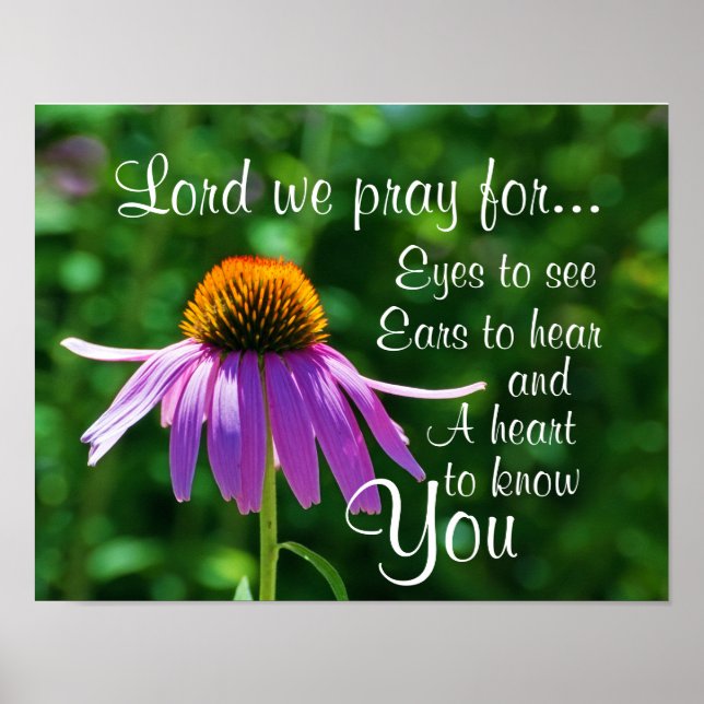 Prayer to God for Eyes to See and Ears to Hear Poster (Front)