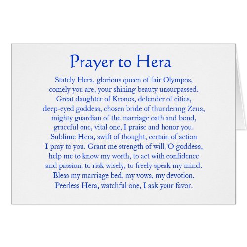 Prayer to Hera