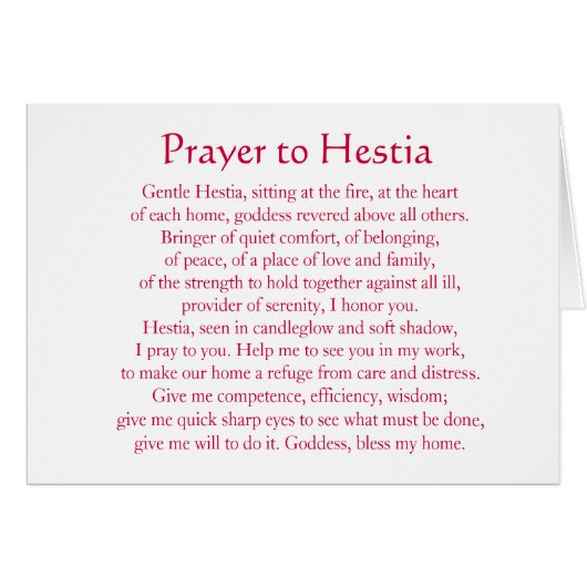 Prayer to Hestia Cards (Front Horizontal)
