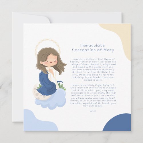 Prayer to Immaculate Conception Kawaii Style Invitation
