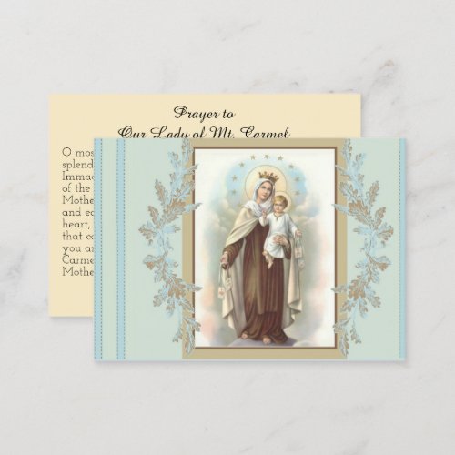 Prayer to Our Lady of Mount Carmel Business Card