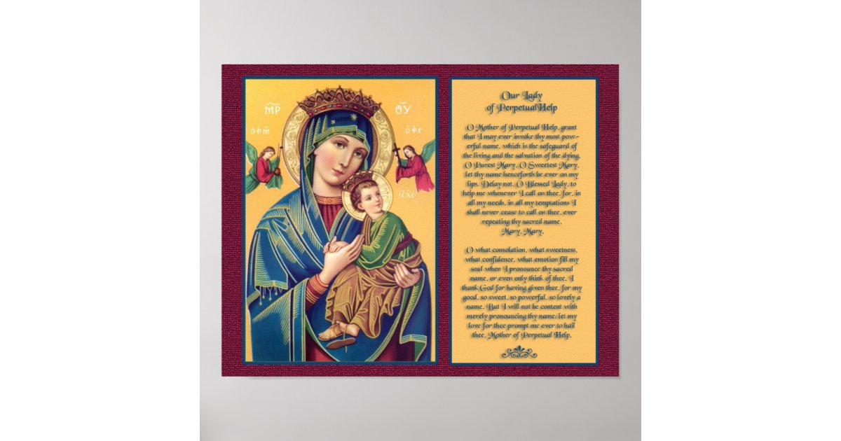 Prayer to Our Lady of Perpetual Prayer. Poster | Zazzle