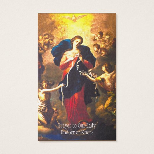 Prayer to Our Lady Undoer of Knots Holy Card (Front)