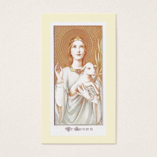 Prayer to Saint Agnes Holy Card (Front)