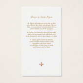 Prayer to Saint Agnes Holy Card (Back)