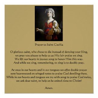 Prayer to Saint Cecilia Poster