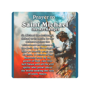 Prayer to Saint Michael the Archangel Metal Print