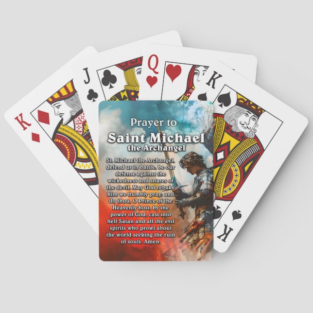 Prayer to Saint Michael the Archangel Poker Cards (Back)