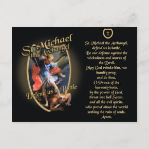 PRAYER TO SAINT MICHAEL THE ARCHANGEL POSTCARD