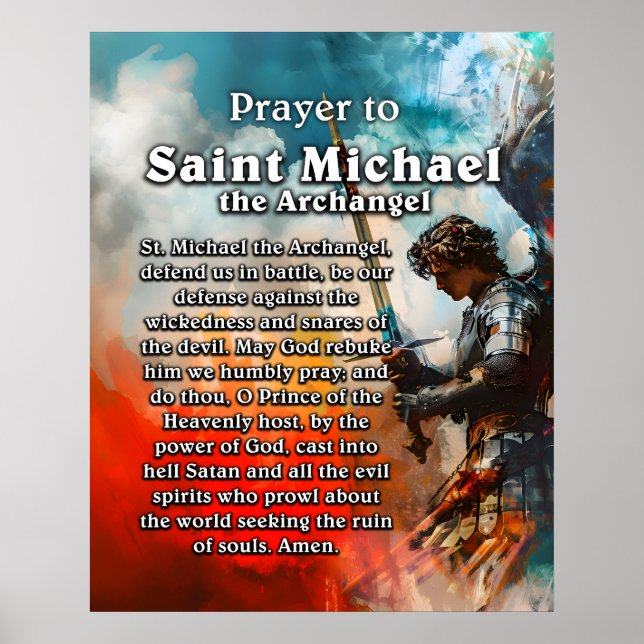 Prayer to Saint Michael the Archangel  Poster (Front)
