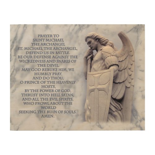 PRAYER TO SAINT MICHAEL THE ARCHANGEL WOOD WALL DECOR