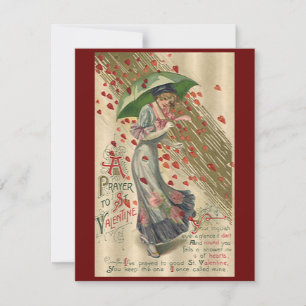 Prayer to Saint Valentine, Vintage Victorian Lady Holiday Card