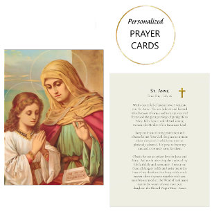 Prayer to St. Anne, Catholic Prayer Card