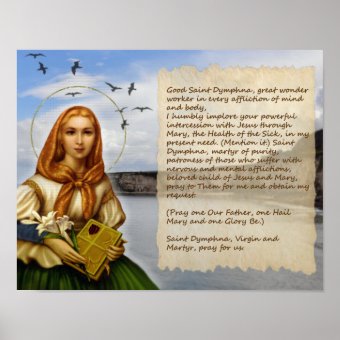 PRAYER TO ST DYMPHNA POSTER Zazzle