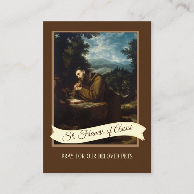 Prayer to St. Francis of Assisi for Pets Holy Card (Front)