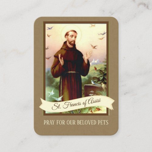 Prayer to St Francis of Assisi for Pets Holy Card