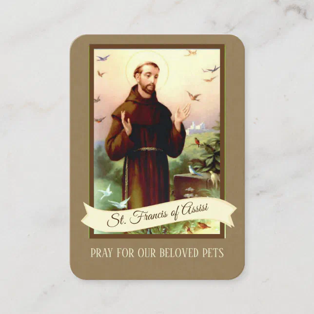 Prayer to St. Francis of Assisi for Pets Holy Card | Zazzle