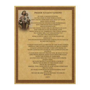 PRAYER TO ST. JOSEPH WOOD WALL ART