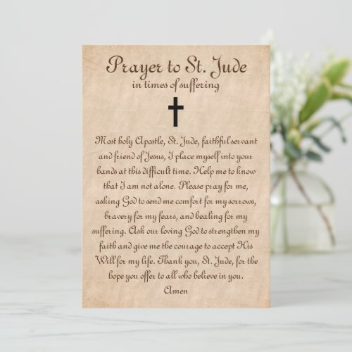 Prayer to St Jude for Healing  Strength Flat Card