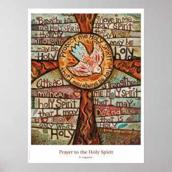 Prayer To The Holy Spirit Classroom Poster by JenNortonArtStudio at Zazzle
