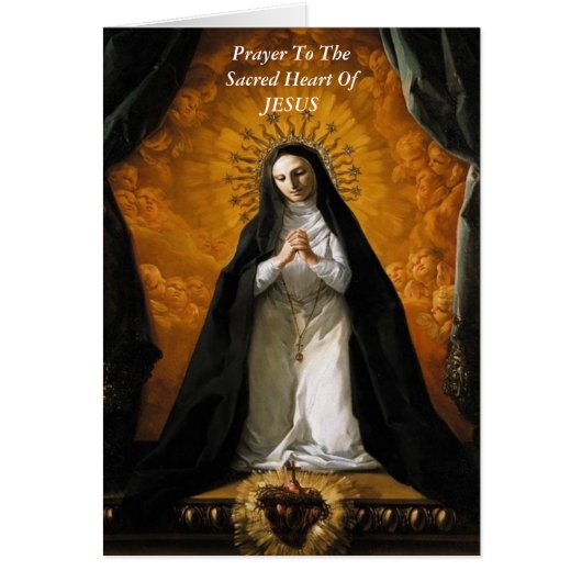 Prayer To The Sacred Heart Of JESUS Cards (Front)