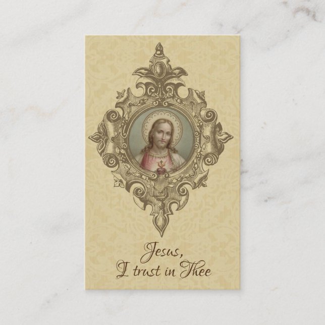 Prayer to the Sacred Heart of Jesus Holy Card (Front)