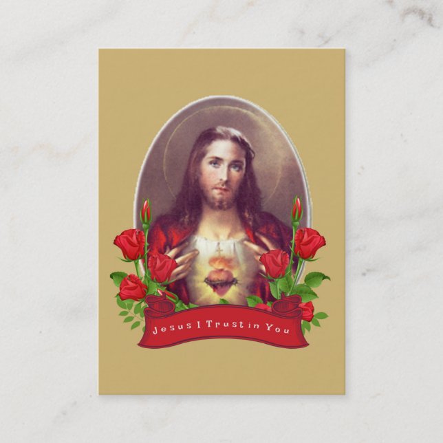 Prayer to the Sacred Heart of Jesus Holy Card (Front)
