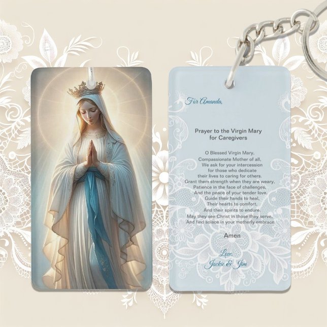 Prayer to the Virgin Mary for Caregivers Keychain (Creator Uploaded)