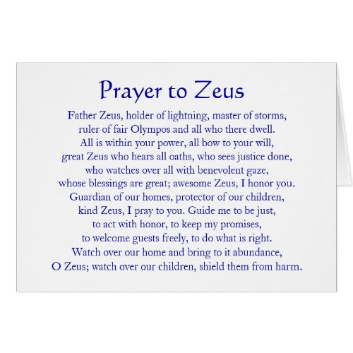 Prayer to Zeus