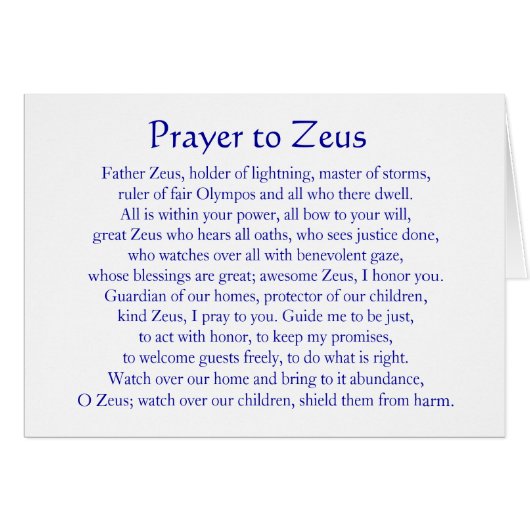 Prayer to Zeus Cards (Front Horizontal)