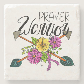 Prayer Warrior - Breast Cancer Stone Coaster
