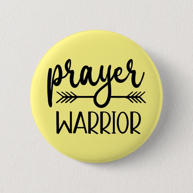 Prayer Warrior Christian Button (Front)