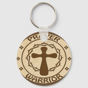 PRAYER WARRIOR CHRISTIAN GEAR KEYCHAIN