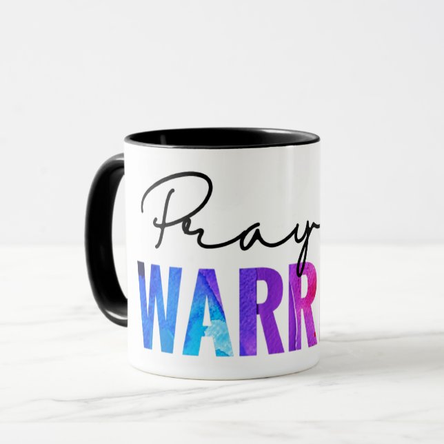 Prayer Warrior Christian Inspirational Mug (Front Left)