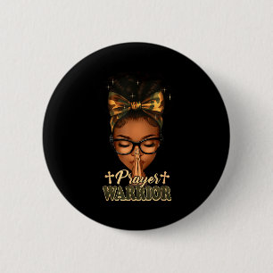 Prayer Warrior Christians Camo African American Af Button