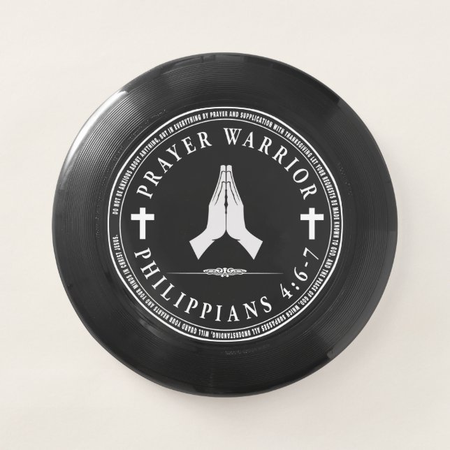 Prayer Warrior Circular Design  Wham-O Frisbee (Front)
